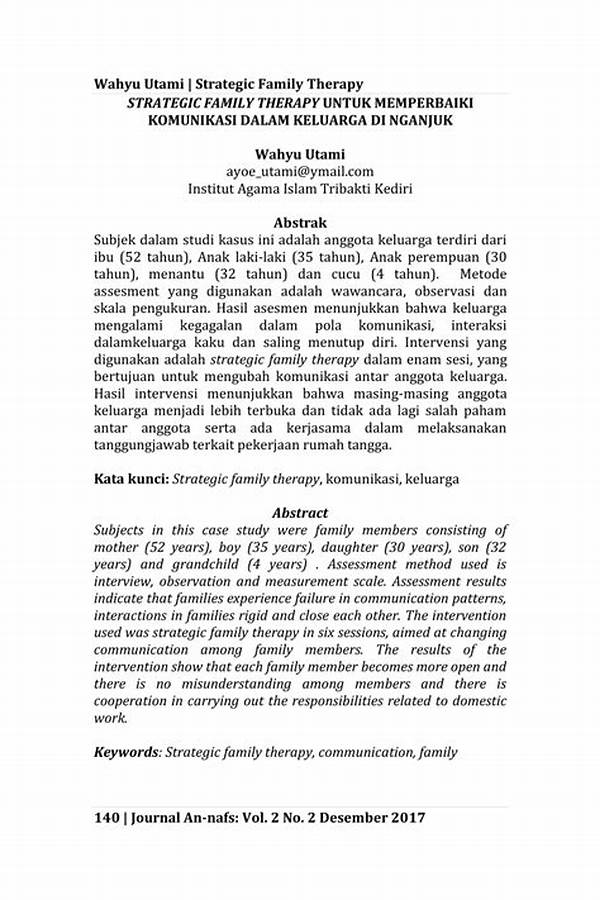 Terapi Psikologis Berbasis Keluarga Untuk Memperbaiki Komunikasi Rumah Tangga