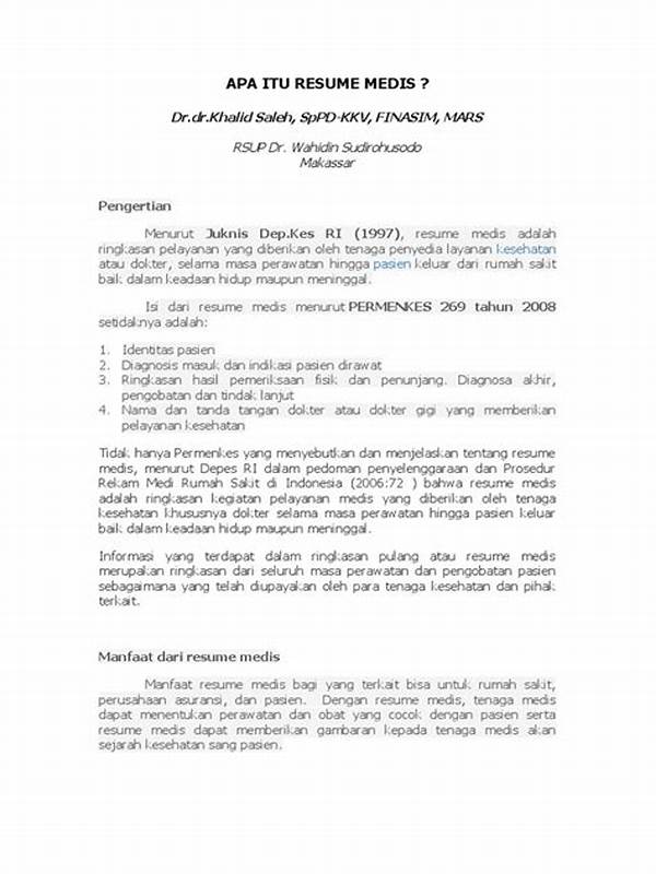 Apa Arti Resume Medis