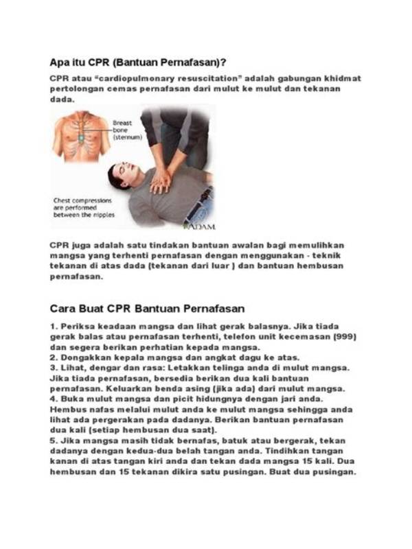 Apa Itu Cpr Dalam Medis